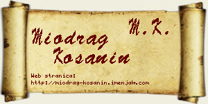 Miodrag Košanin vizit kartica